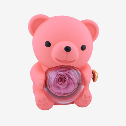Eternal Rose Bear with Engraved Necklace
